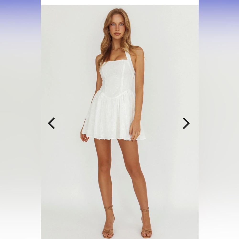 Selfie Leslie Halter Corset Lace White Dress